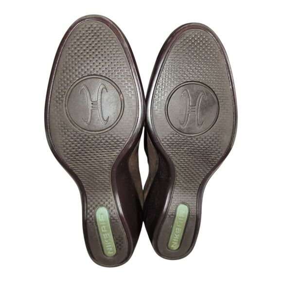 Cole Haan Air Mid Calf Boots Shoes Women's Size 7B Brown Suede Wedge Stretch EUC - Picture 7 of 7